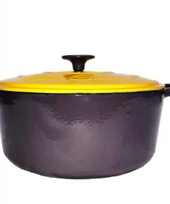 Cast Iron Cookware Cajun Classic 5 Qt Enamel Purple & Gold Dutch Oven