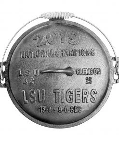 Cajun Classic Seasoned Cast Iron Dutch Oven Pot LSU Tigers- 9 Quart