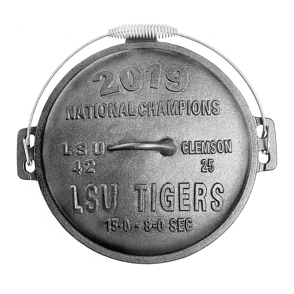 Cajun Classic Seasoned Cast Iron Dutch Oven Pot LSU Tigers- 9 Quart 1 Cajun Classic Seasoned Cast Iron Dutch Oven Pot LSU Tigers- 9 Quart