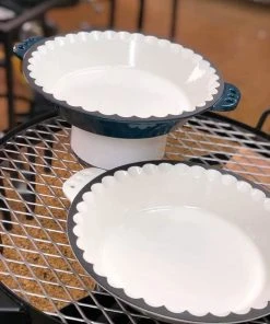 Cast Iron Cookware Cajun Classic Navy Blue Pie Plate 5 Cast Iron Cookware Cajun Classic Navy Blue Pie Plate