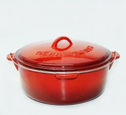 Cajun Classic 12 Qt Enamel Red Dutch Oven Cast Iron Cookware