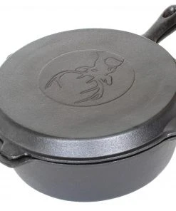 Cajun Classic Seasoned Cast Iron Chicken Fryer With Cast Iron Deer Skillet Lid Cast Iron Cookware