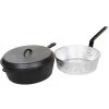Cast Iron Cookware Cajun Classic Seasoned Cast Iron Chicken Fryer