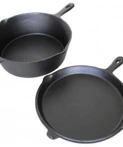 Cajun Classic Seasoned Cast Iron Chicken Fryer With Cast Iron Deer Skillet Lid Cast Iron Cookware