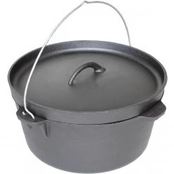 Cajun Classic Seasoned Camp Dutch Oven W/ Biscuit Lid - 16 Qt