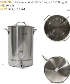 Cajun Outdoor Cooking 8 Gallon Stainless Steel Stock Pot With Spigot Brew Pots