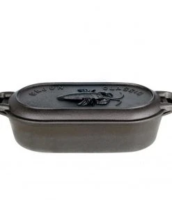Cajun Classic Cast Iron Cookware Cast Iron Oval Casserole Dish W/ Cast Iron Crawfish Lid