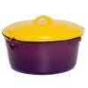 Cajun Classic Cast Iron Cookware Enamel Coated Purple & Gold Dutch Oven - 9 Quart