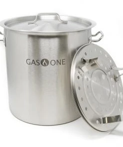 Cajun Outdoor Cooking Stainless Steel Stockpot W/Steamer 32 QT