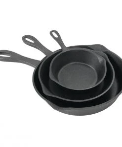 Cast Iron Cookware Bayou Classic 3 Piece Cast Iron Skillet Set