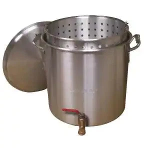 King Kooker Stock Pots Aluminum Boiling Pot With Drain Valve, Basket And Lid 160 Qt 1 King Kooker Stock Pots Aluminum Boiling Pot With Drain Valve, Basket And Lid 160 Qt