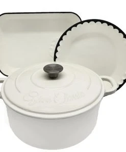Cajun Classic 5 Qt Enamel White Dutch Oven